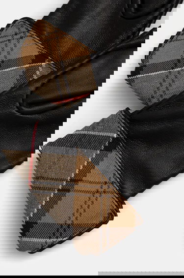Ръкавици Barbour Leather Gloves with Tartan Cuffs Черно | LGL0005, 2