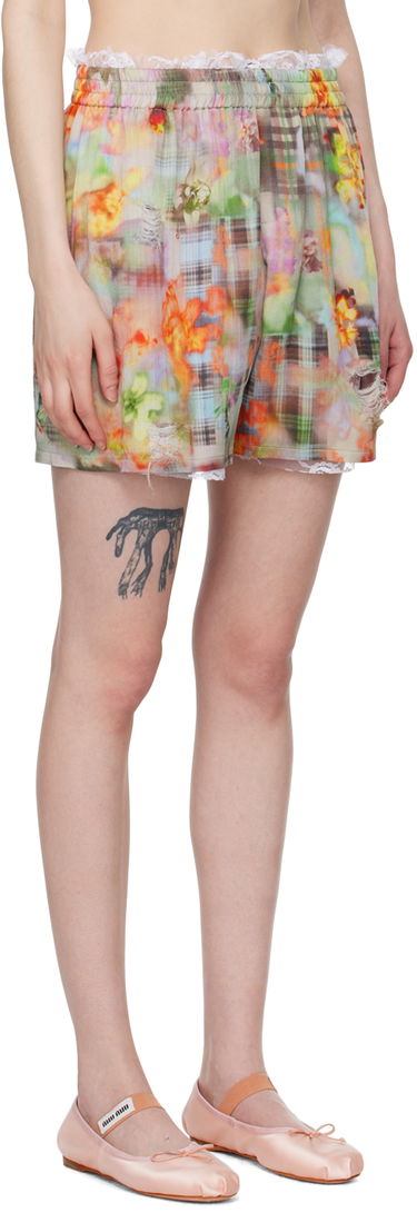 Къси панталони Collina Strada Collina Strada Odeon Floral-Print Lace-Trim Shorts Многоцветен | XX6017, 1