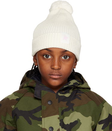 Шапка Golden Goose Golden Goose Kids Contrasting Star Pom Beanie Бяло | GKP01294.P000936.20103, 0