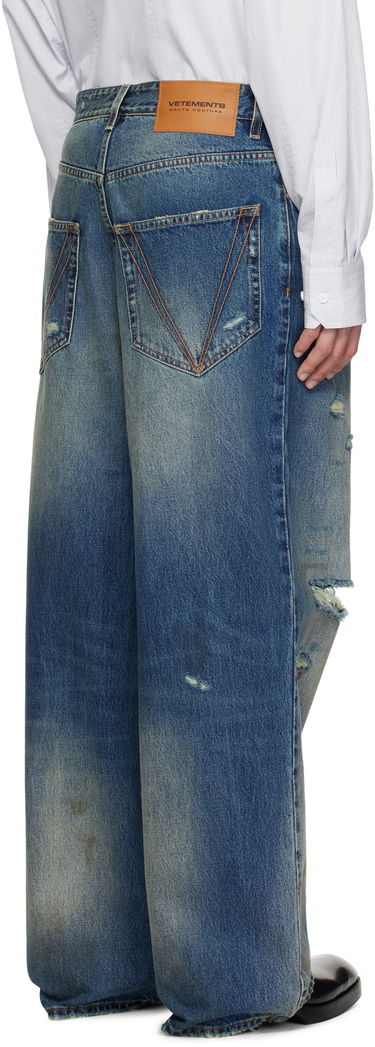 Дънки VETEMENTS Vetements Distressed Baggy Jeans Синьо | UA66PA590N, 2
