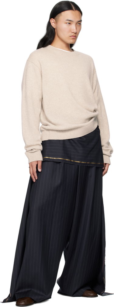 Панталони HED MAYNER Hed Mayner Pinstriped Wide-Leg Wool Suiting Trousers Тъмно синьо | HMMB30039A-HB217, 3