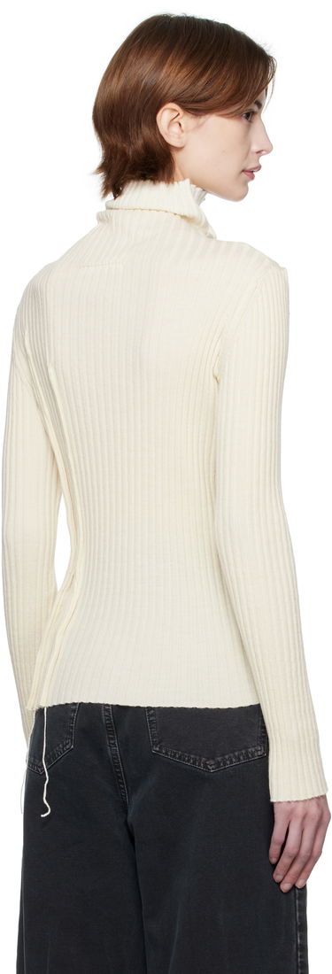Пуловер Maison Margiela MM6 Maison Margiela Darted Rib Knit Turtleneck Top Бяло | S52HA0294 M13087, 2