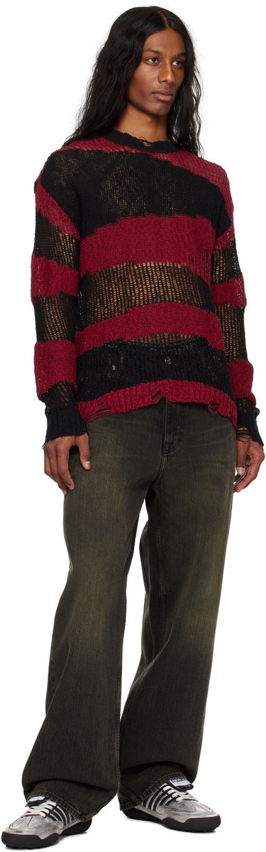 Пуловер Andersson Bell Andersson Bell Striped Distressed Knit Sweater Червено | atb1284m, 3