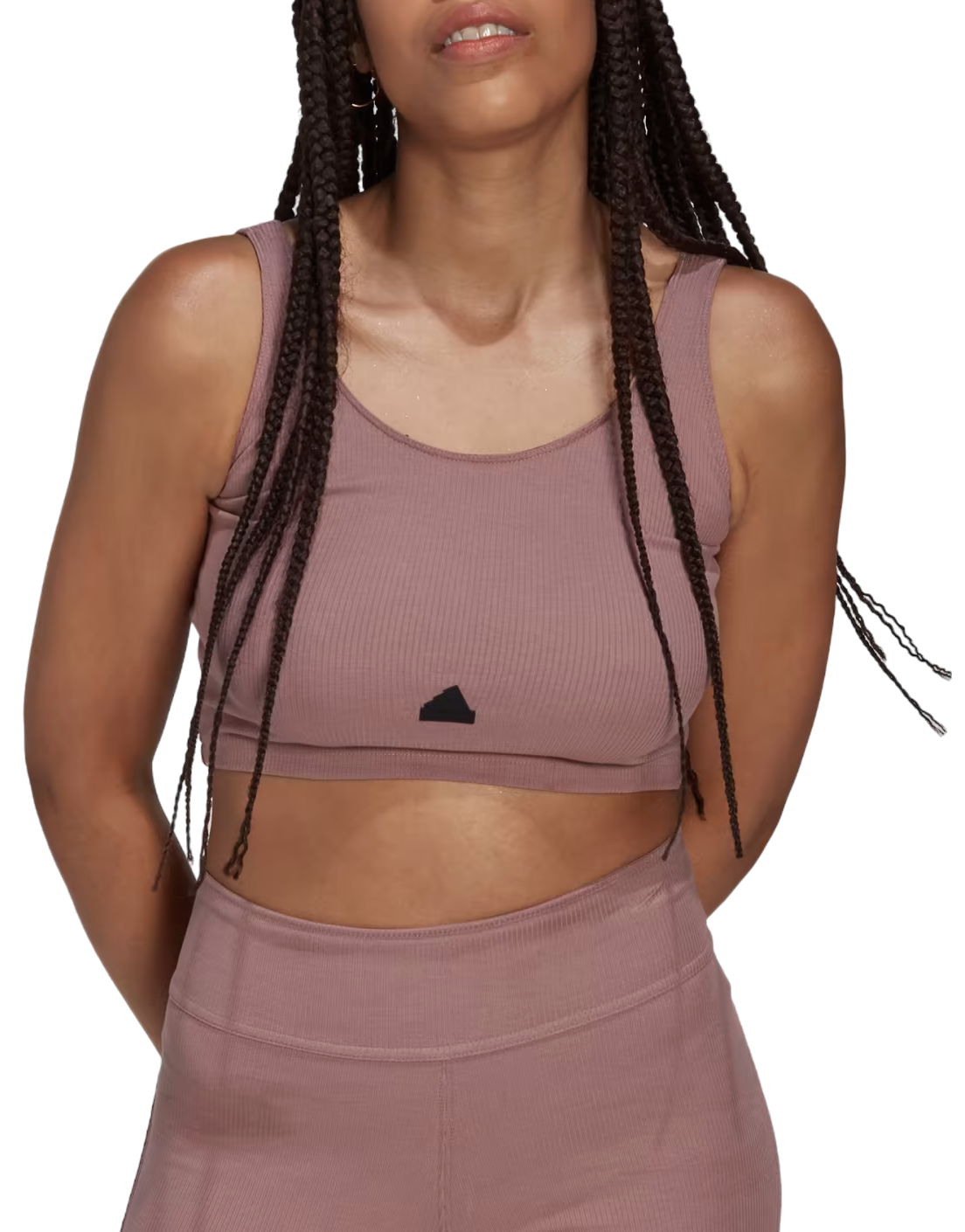 Сутиен adidas Originals Cropped Ribbed Sports Bra Лилаво | hg4366, 0