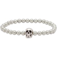 Гривна Alexander McQueen Skull Beaded Bracelet Сиво | 706979I170E-1445, 1