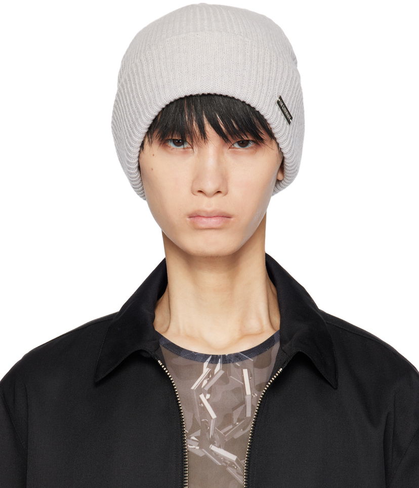 Шапка Han Kjøbenhavn Logo-Appliqued Ribbed Knit Beanie Сиво | A-133070