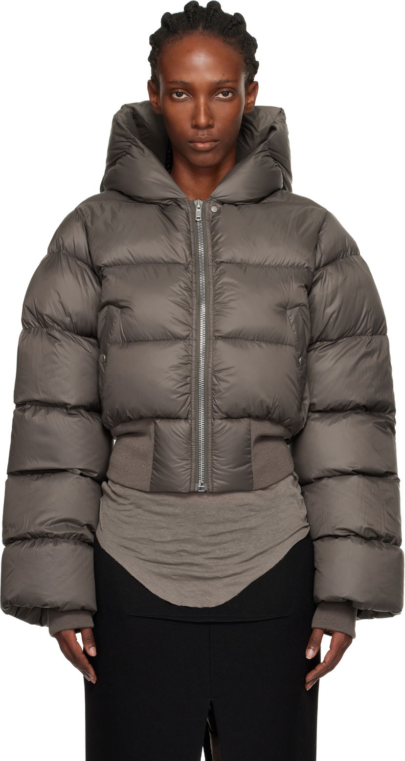 Пухо яке Rick Owens Concordians Hooded Down Jacket Сиво | RP02E4775 NPD3