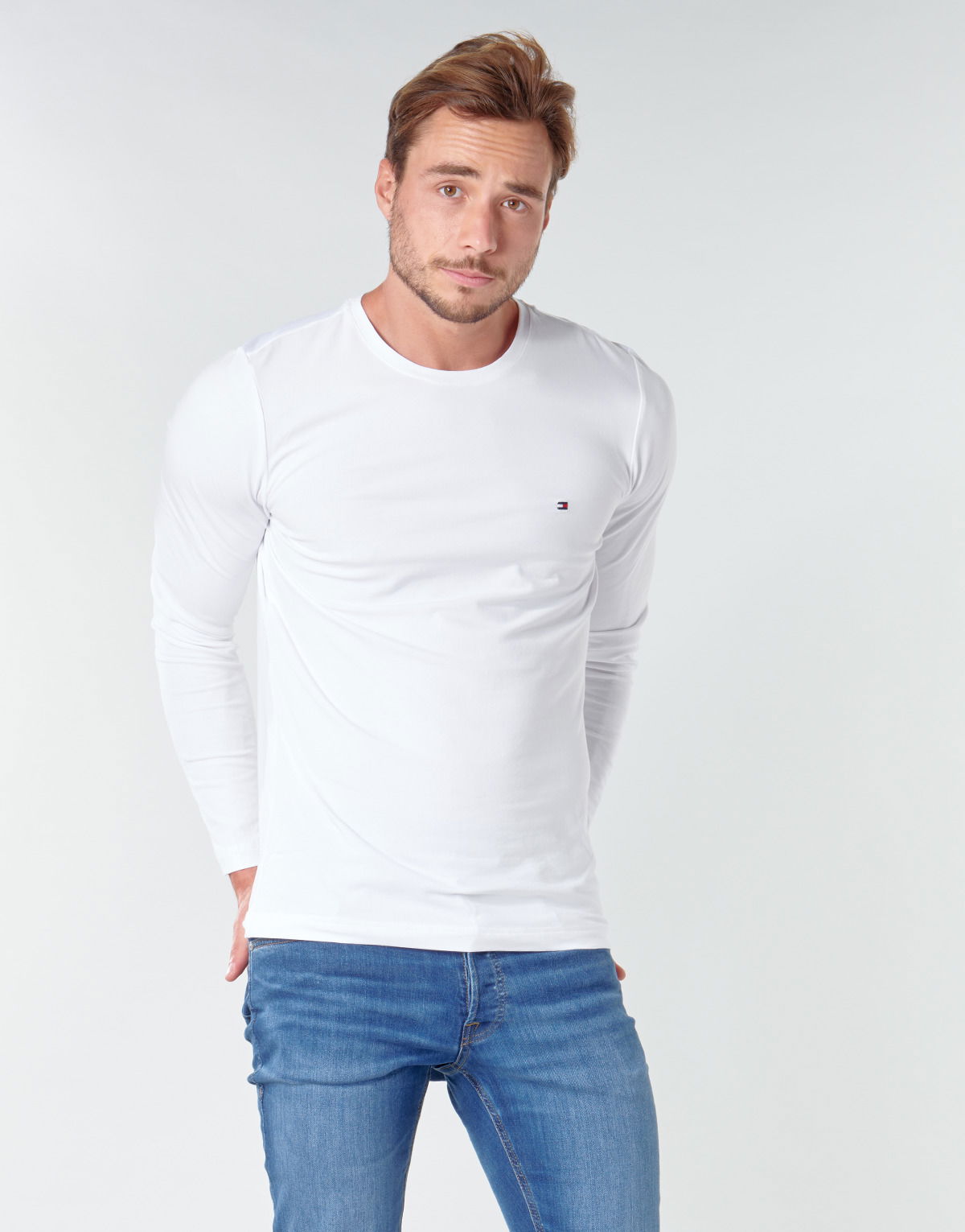 Тениска Tommy Hilfiger STRETCH SLIM FIT TEE Бяло | MW0MW10804-YBR, 1