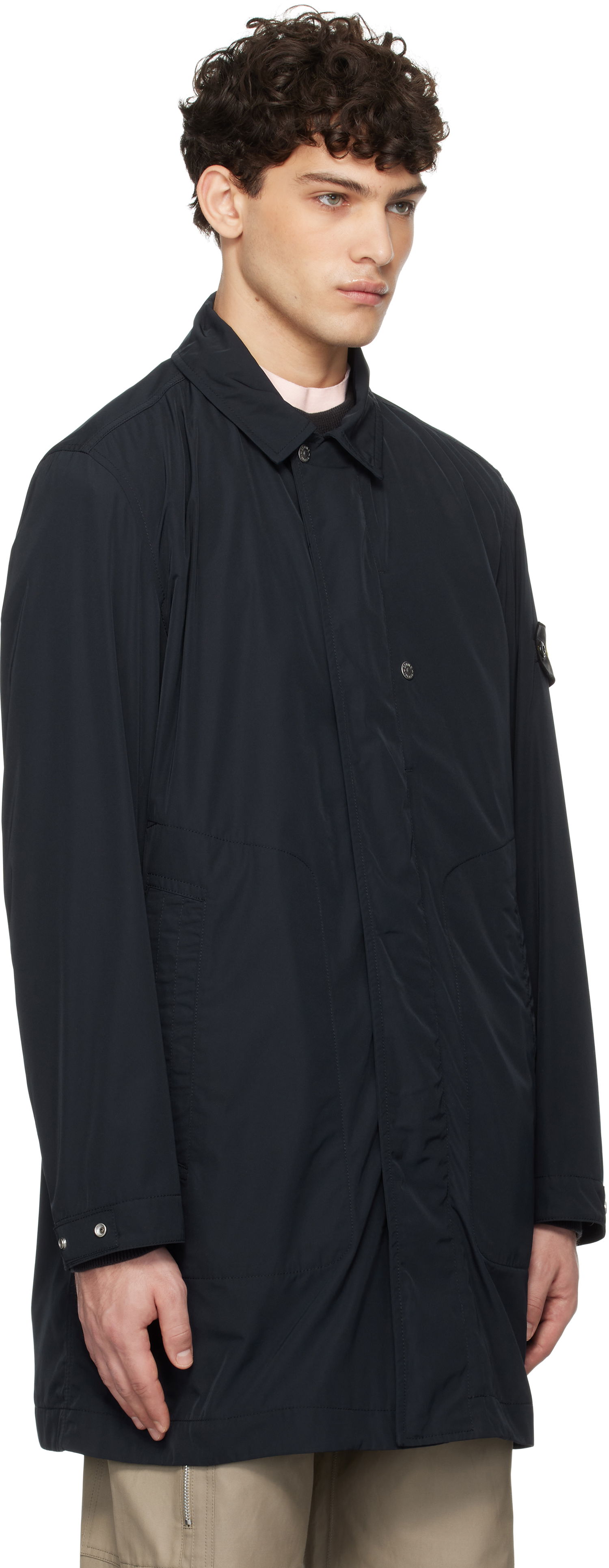 Дъждобран Stone Island Stone Island Micro Twill Coat Тъмно синьо | K1S15 7100009 S0026, 1