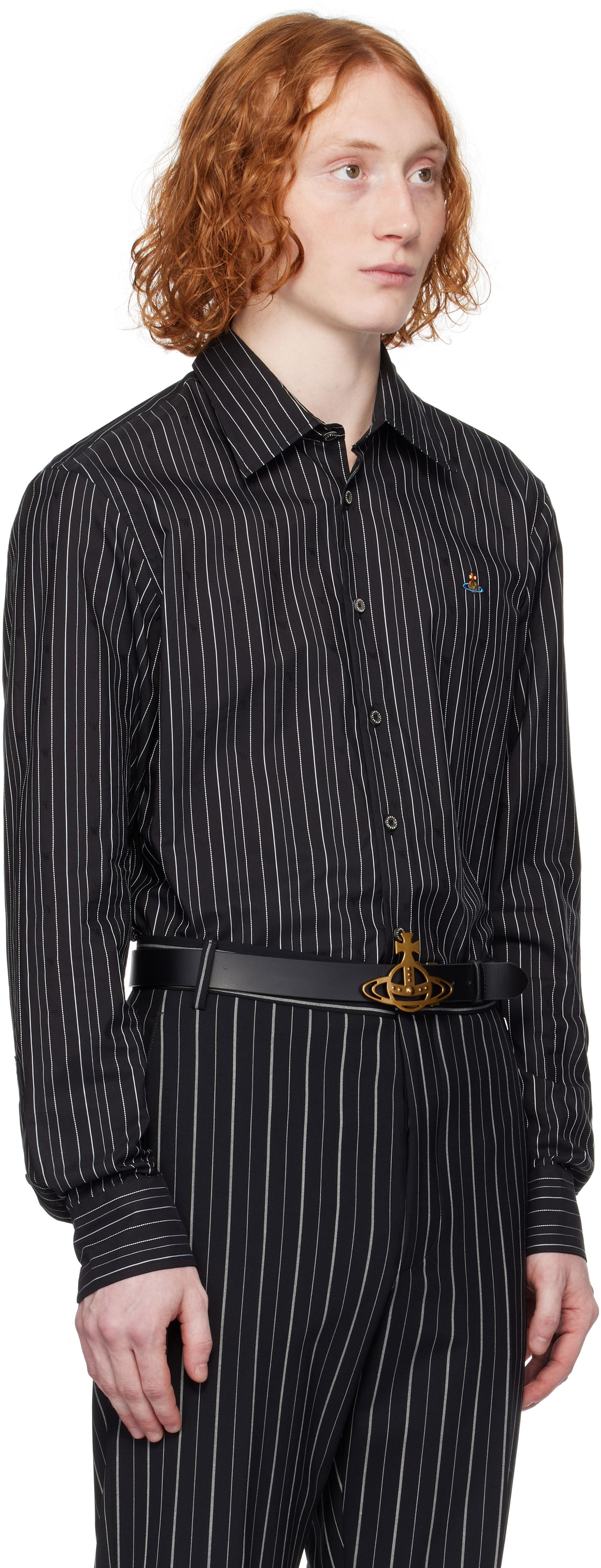 Риза Vivienne Westwood Vivienne Westwood Pinstripe Button-Down Shirt Черно | 2401000J-W0126-, 1