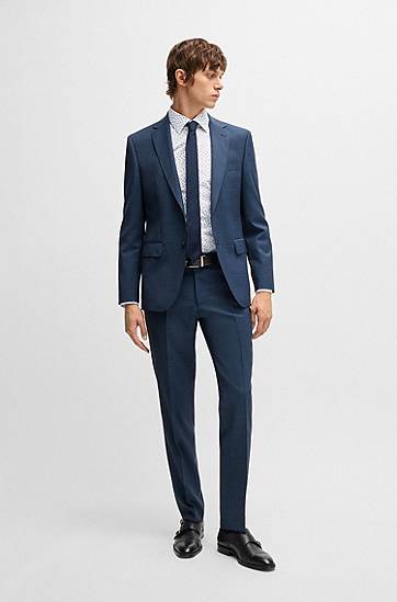 Риза BOSS Slim Fit Floral Print Stretch Cotton Poplin Shirt Бяло | 50532871, 1