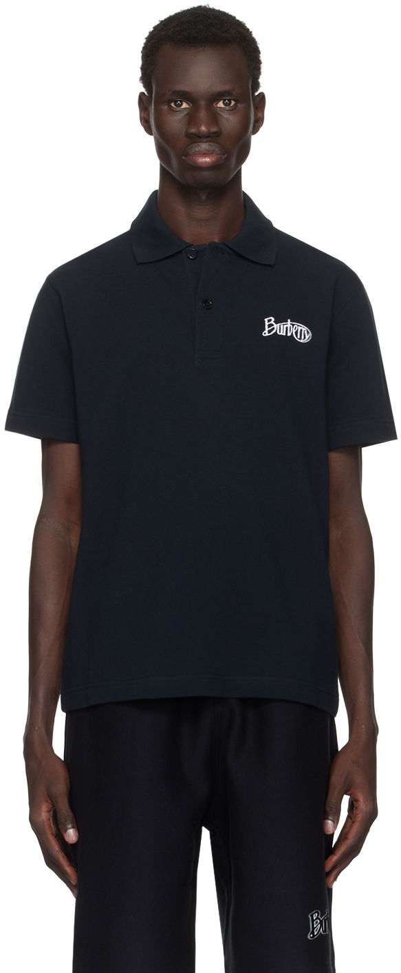 Поло тениска Burberry Cotton Polo Тъмно синьо | 8097528, 0