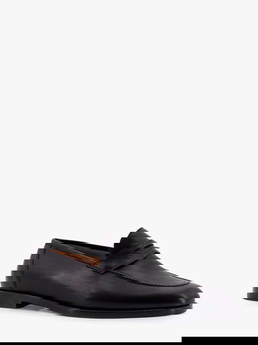 Кецове и обувки Loro Piana Black Leather Loafers Черно | FAP54288000, 1