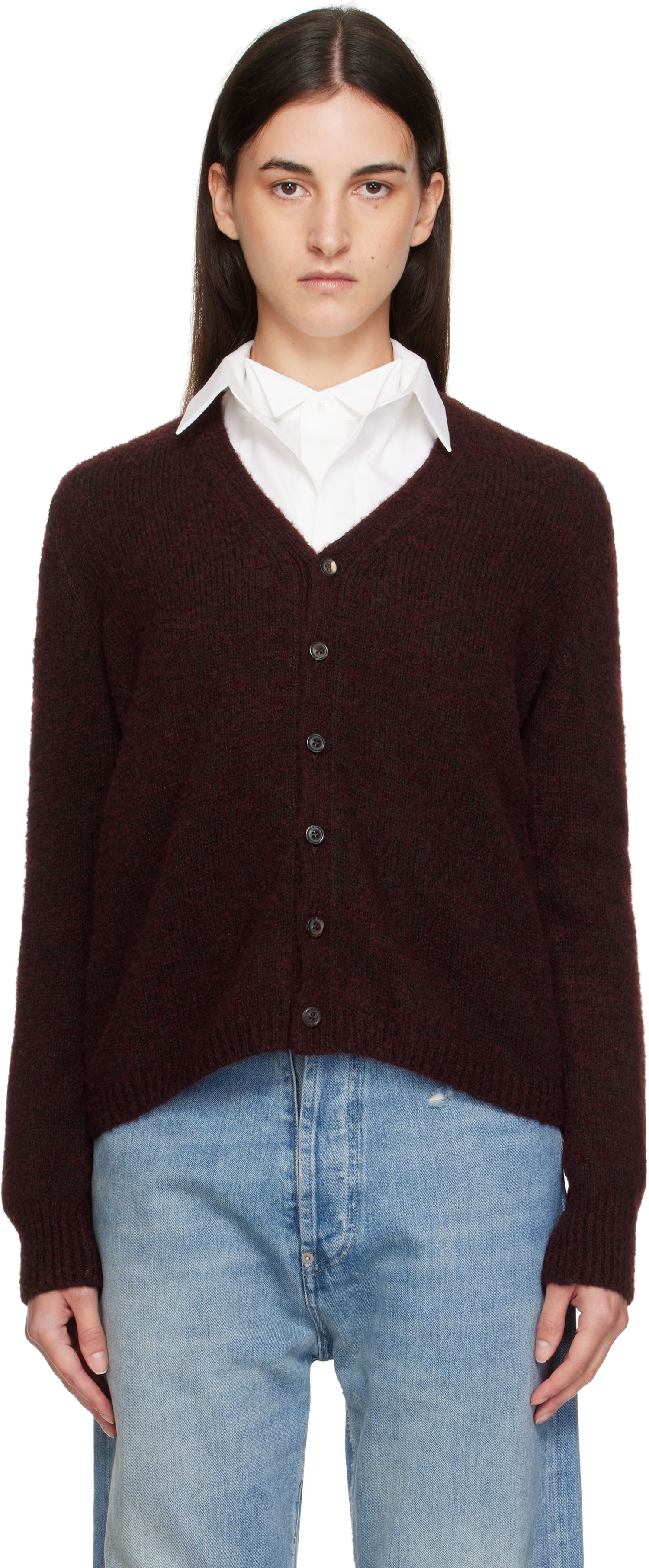 Пуловер Maison Margiela Maison Margiela Wool Cardigan Бургунди | S51HP0023 M13154, 0