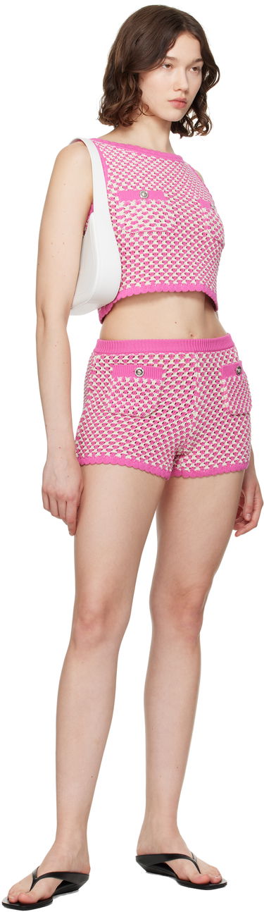 Къси панталони Versace Versace Crochet Knit Shorts Розово | 1020377_1A14747, 3