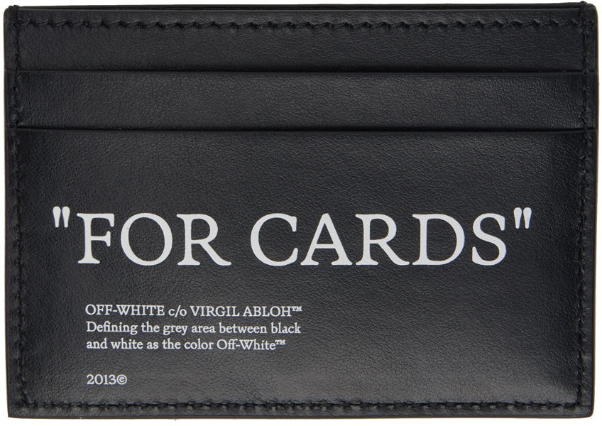 Портфейл Off-White Black Quote Bookish Card Holder Черно | OMND067C99LEA0011001, 1