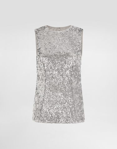 Потник Dolce & Gabbana Sleeveless Sequin Top Металик | F7AL1TFLSMCS0998, 0