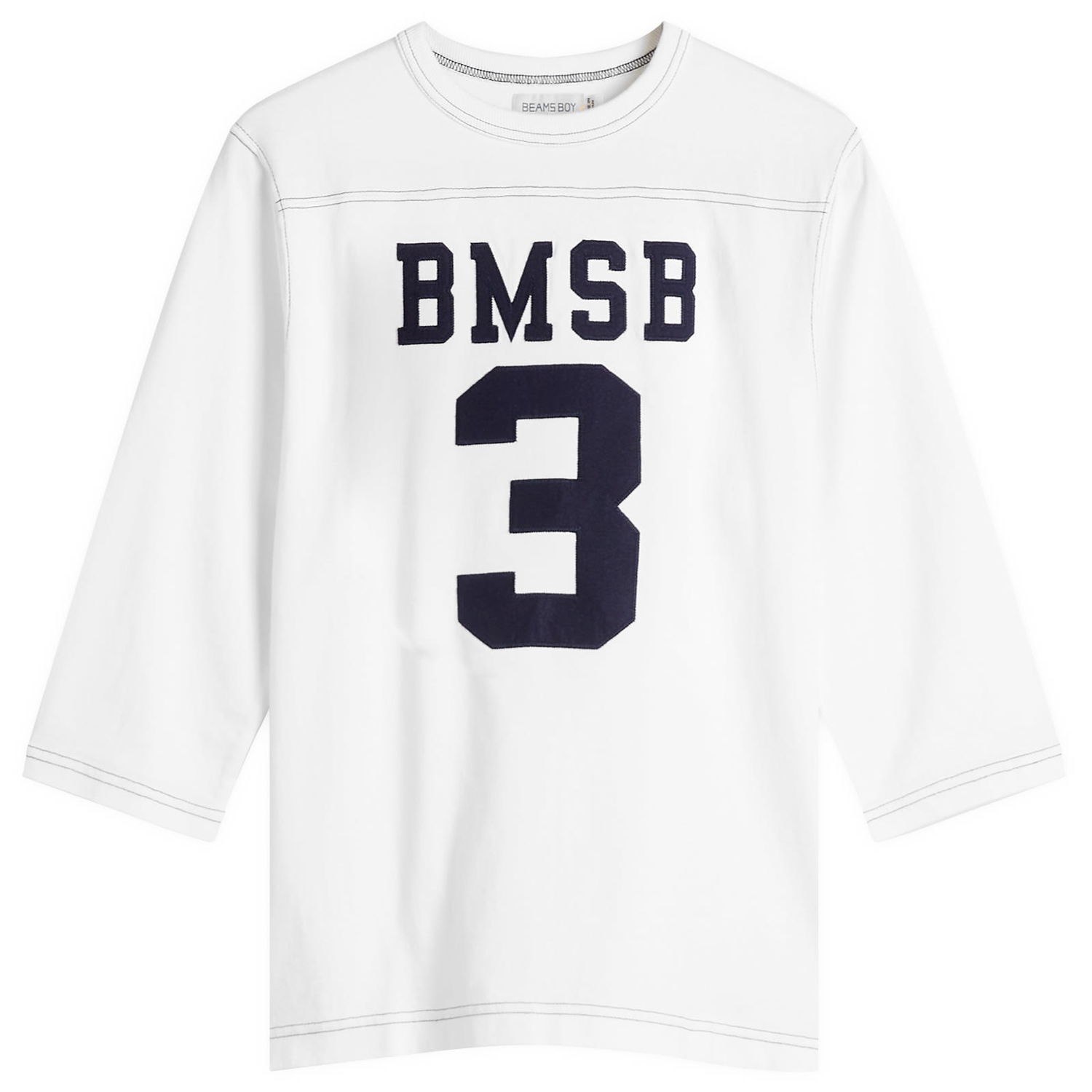 Тениска BEAMS Beams Boy Football 3/4 Sleeve T-Shirt Бяло | 13140337101-01, 0