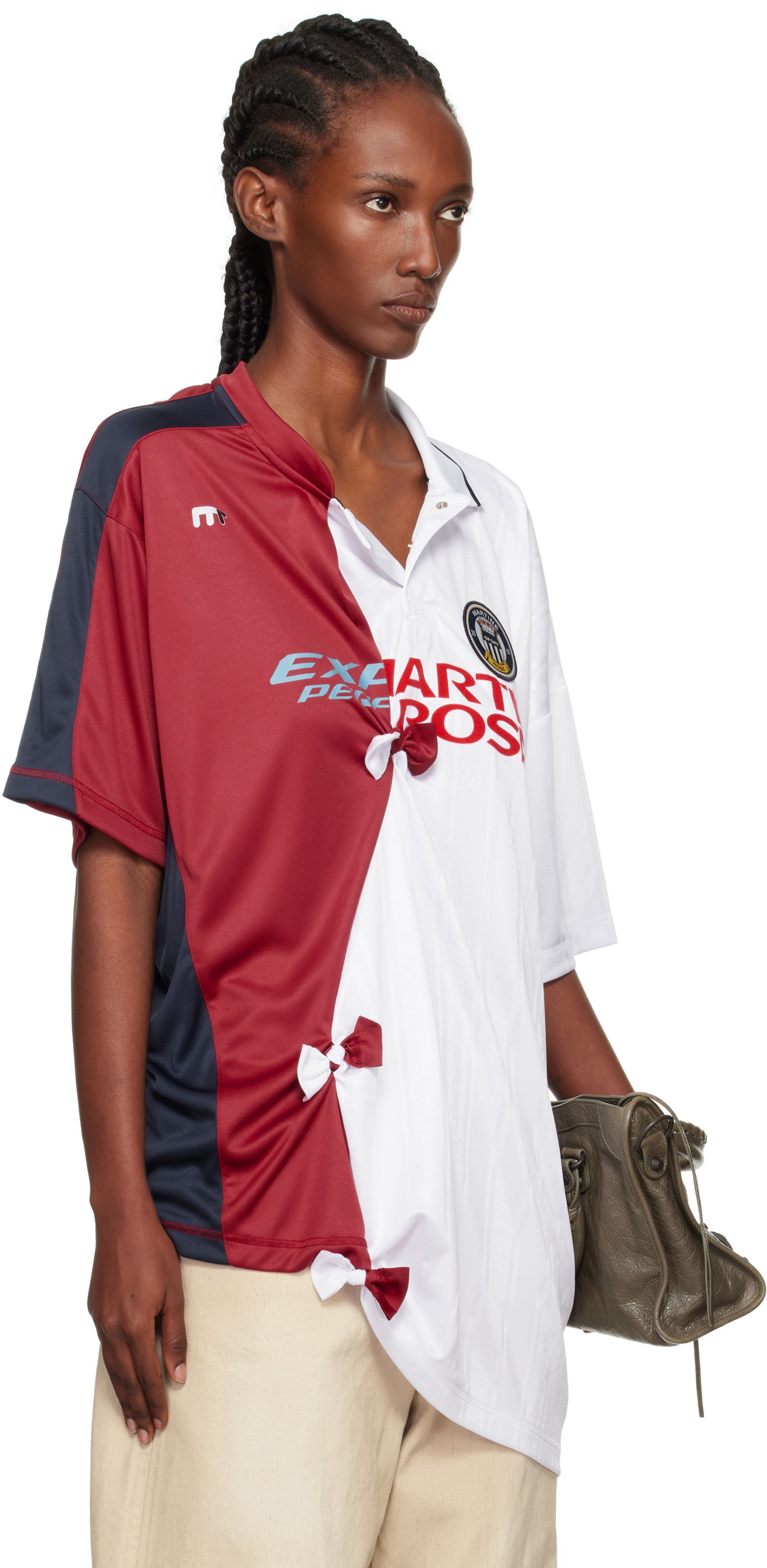 Тениска Martine Rose Martine Rose Collage Football Top Червено | 189JT14053, 1