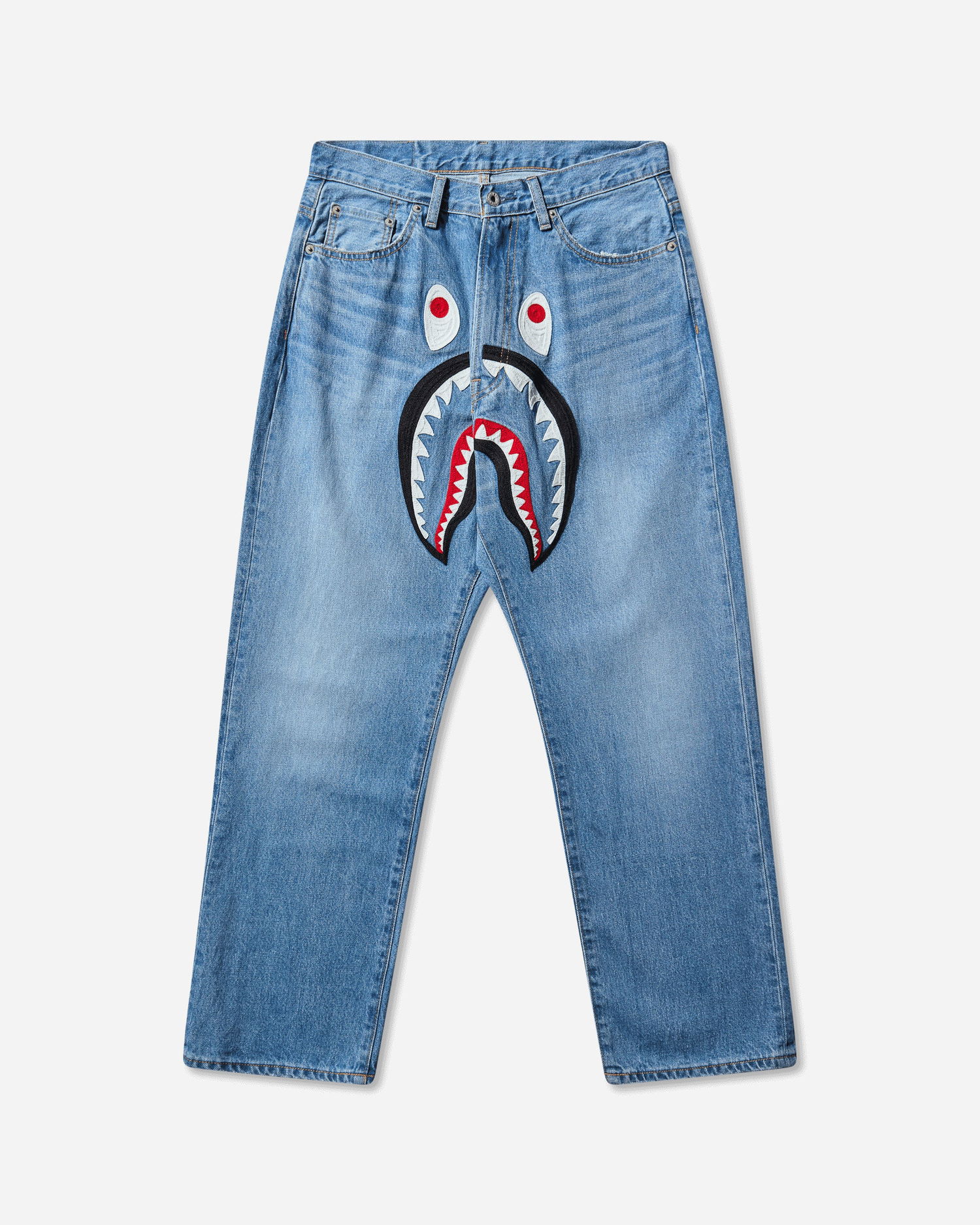 Дънки BAPE Shark Loose Fit Denim Pants Синьо | 1L80150006 INDIGO, 1