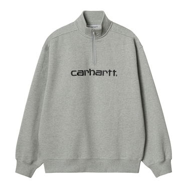 Суитчър Carhartt WIP Script Half Zip Sweatshirt "Grey Heather / Black" Сиво | A232037_00K_XX, 0