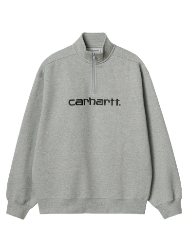 Суитчър Carhartt WIP Script Half Zip Sweatshirt "Grey Heather / Black" Сиво | A232037_00K_XX