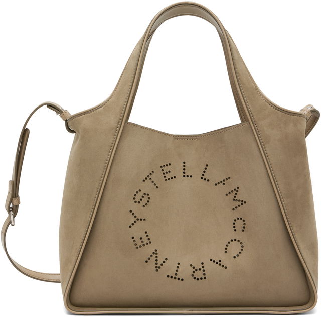 Stella McCartney Faux-Suede Logo & Piping Crossbody Tote