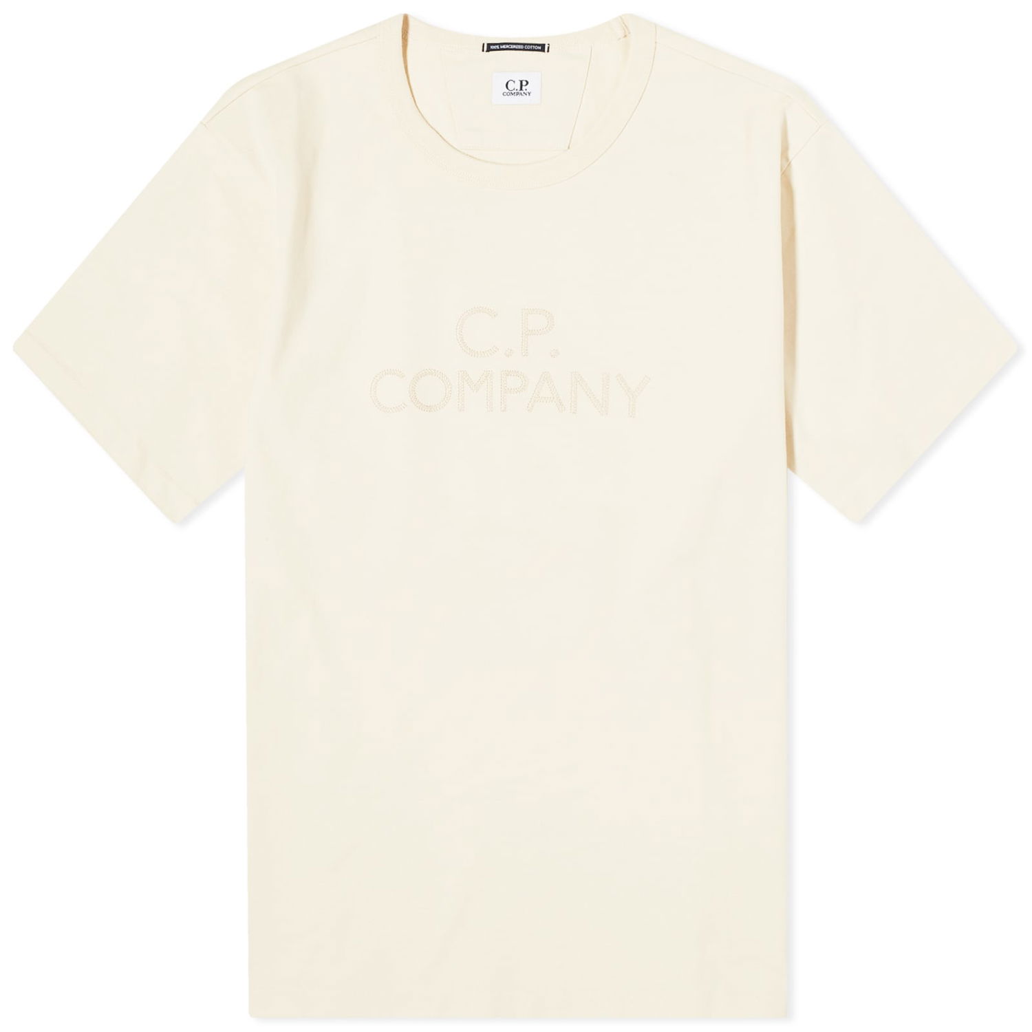 Тениска C.P. Company 30/2 Mercerized Jersey Twisted Logo T-Shirt Бежово | CMTS148A-006203W-402, 0