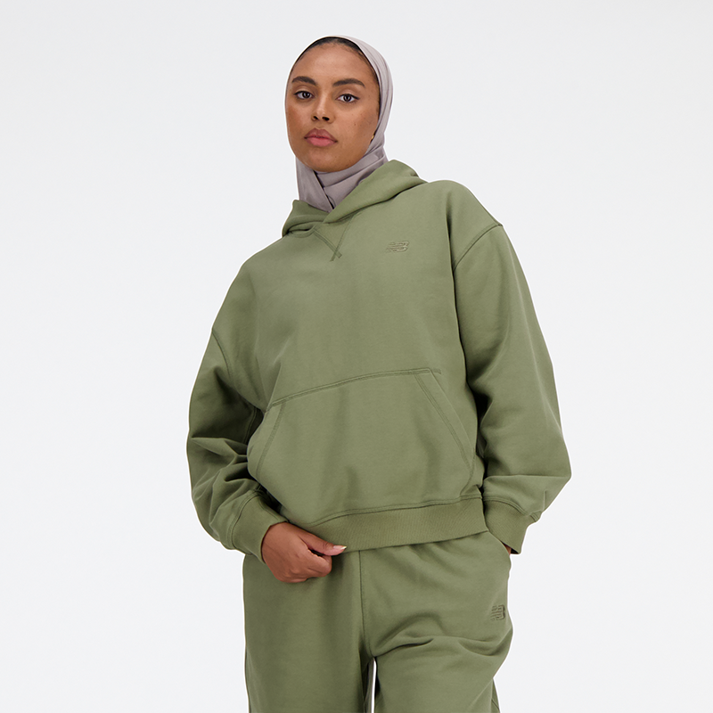 Суитчър New Balance hoodie Зелено | WT41537DEK, 0