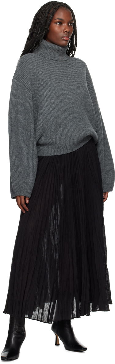 Пуловер TOTEME TOTEME Ribbed Turtleneck Sweater Сиво | 244-WRT0394-YA0110, 3