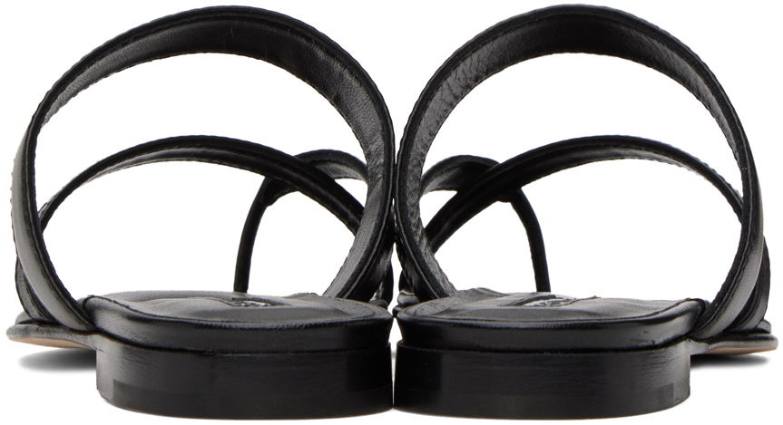 Аксесоари Manolo Blahnik Manolo Blahnik Susa Leather Toe-Ring Sandals Черно | 418-0317, 1