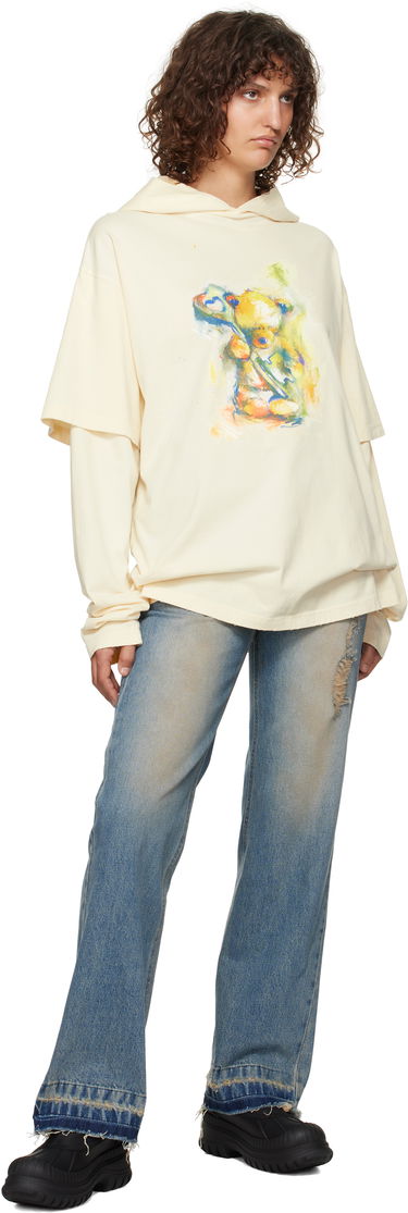 Суитчър We11done We11done Layered Teddy Bear Hoodie Бежово | WD-TH3-24-844-U-BG, 3