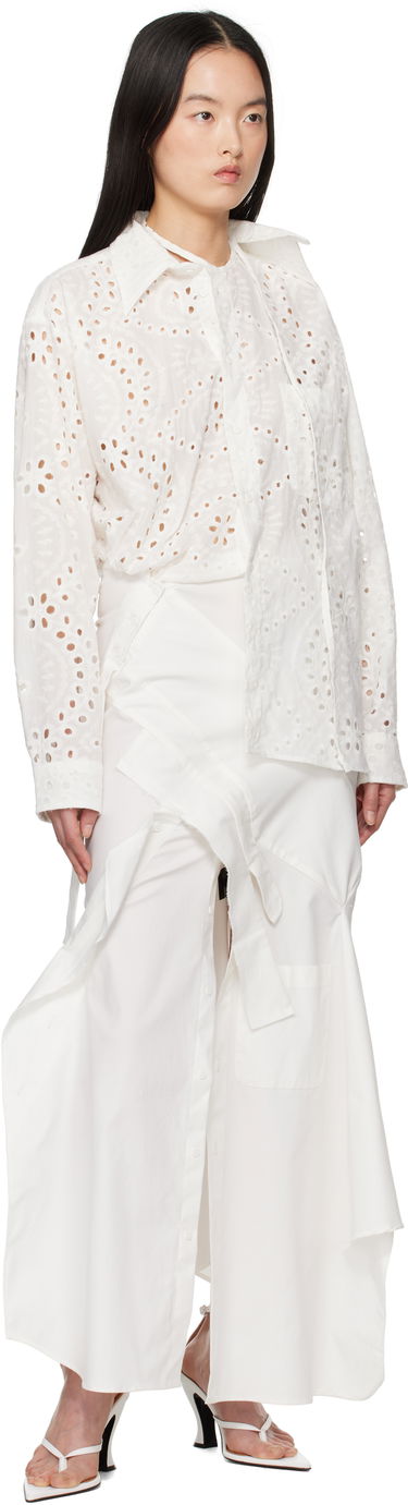 Pокля Ottolinger Ottolinger Deconstructed Shirting Midi Dress Бяло | 10650010601, 3