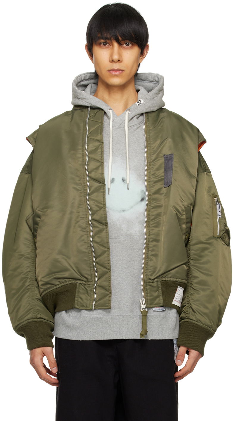 Яке бомбър Maison MIHARA YASUHIRO Khaki Double Armhole Bomber Jacket Зелено | A12BL051, 0