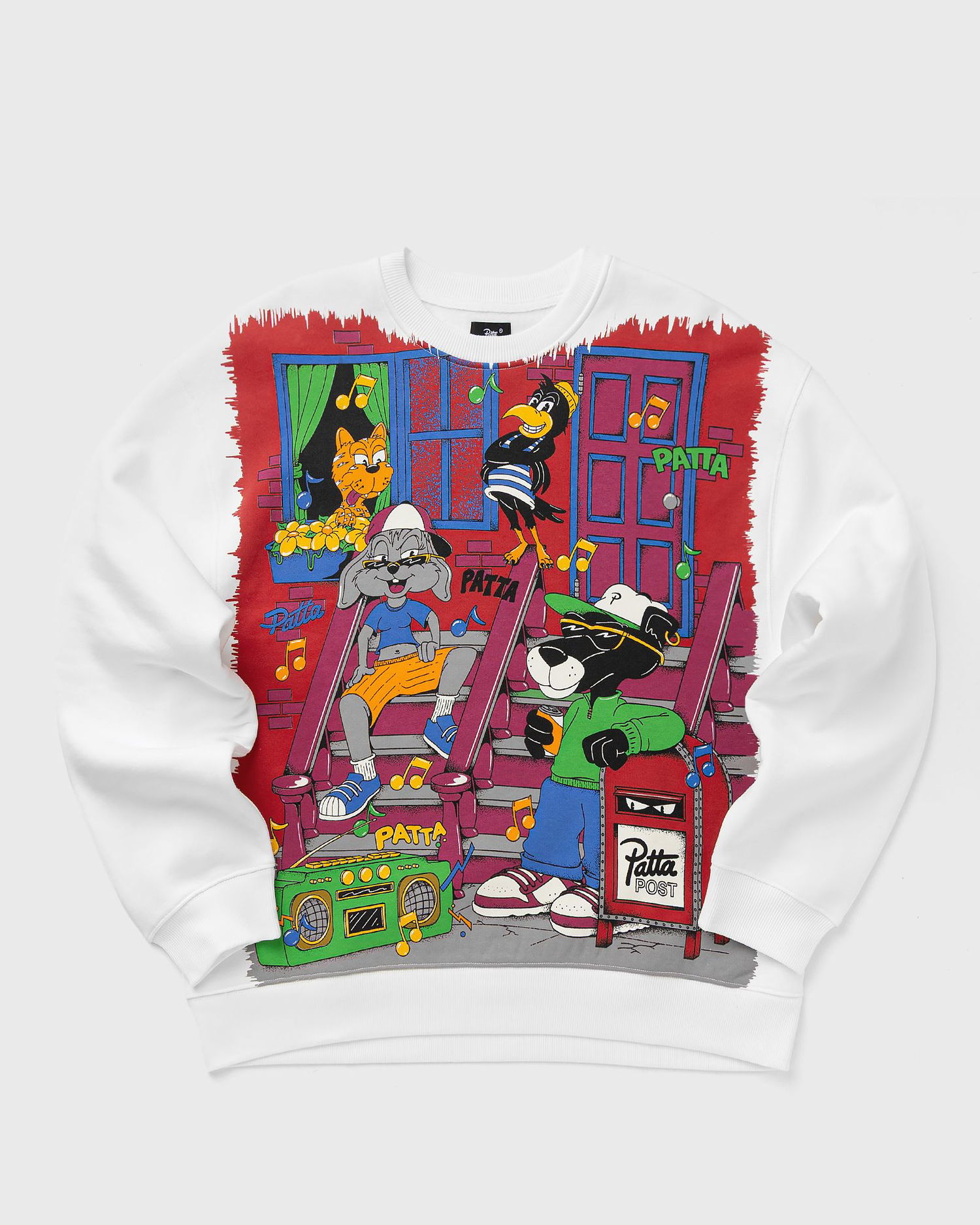 Суитчър Patta Block Party Graphic Crewneck Sweater Бяло | POC-AW25-2050-315-0008-087, 0