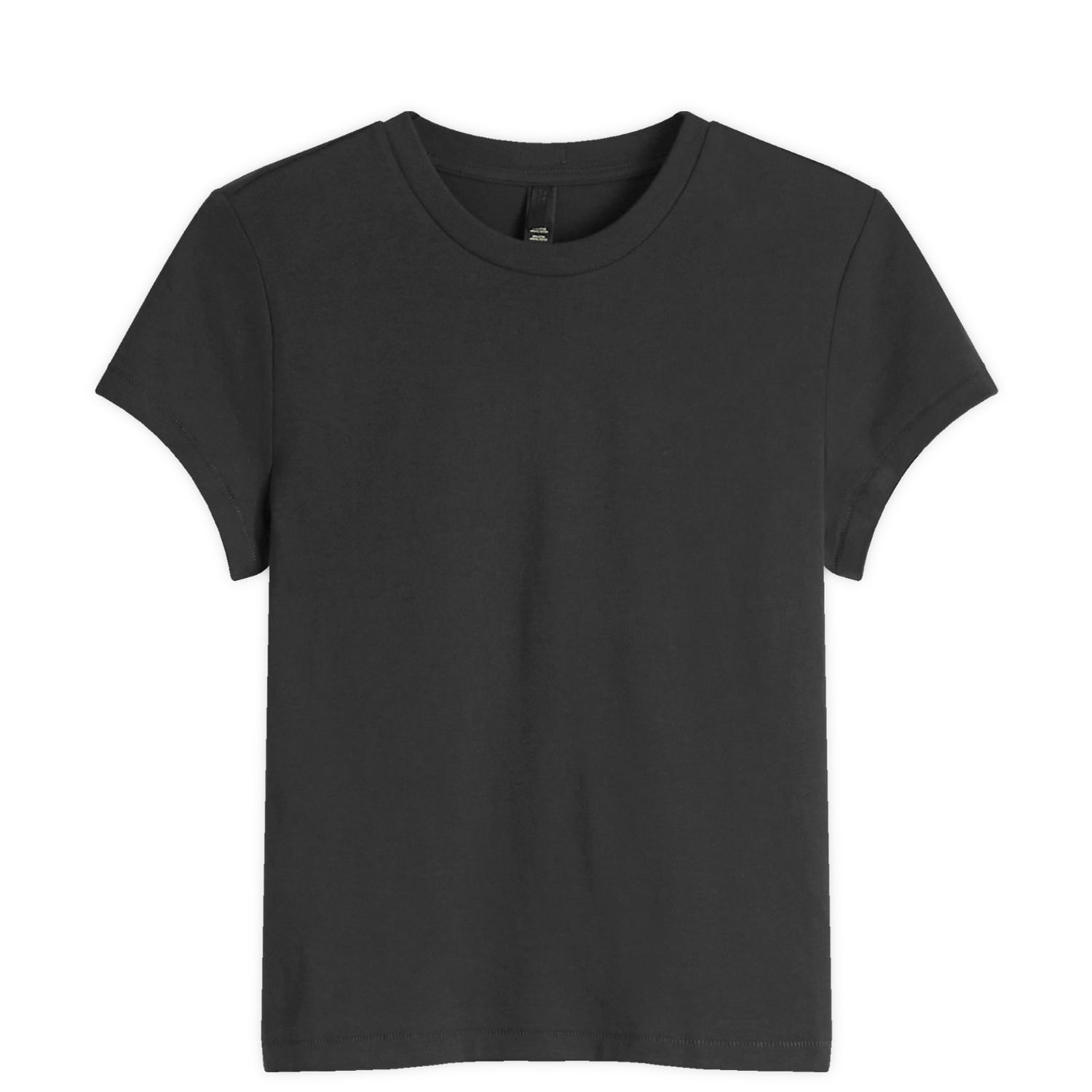 Тениска SKIMS Relaxed Fit Shrunken T-Shirt Черно | SS-STT-6128W-ONYX, 0