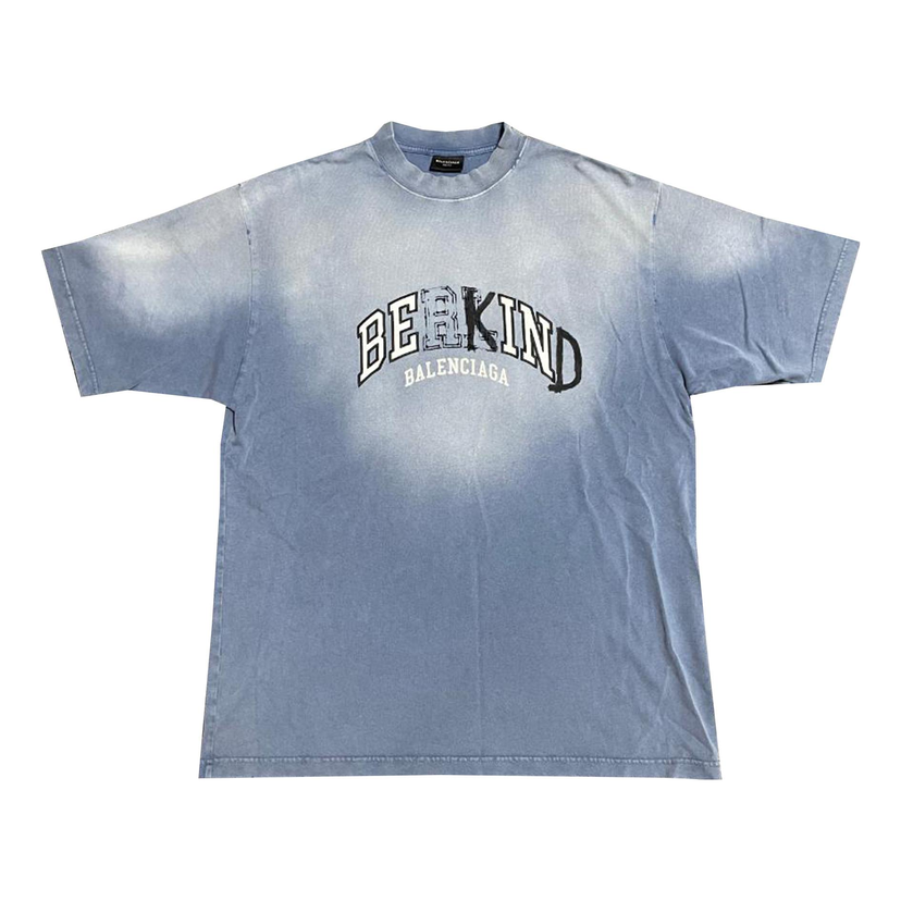 Тениска Balenciaga BE KIND Crewneck T-Shirt Синьо | 764235TPVD54313