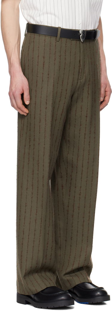 Панталони Burberry Burberry Pinstripe Tailored Trousers Зелено | 8103516, 1