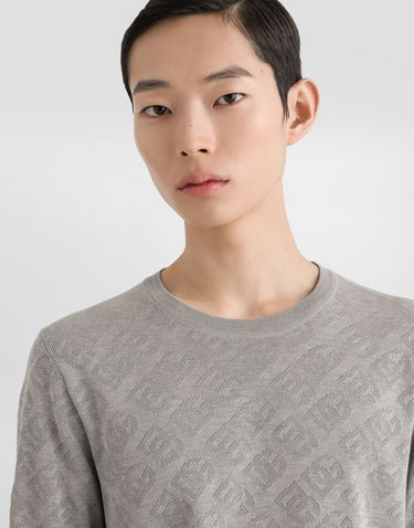 Пуловер Dolce & Gabbana Silk Short-Sleeved Jacquard Pullover Сиво | GXX03TJBSO9V0545, 3