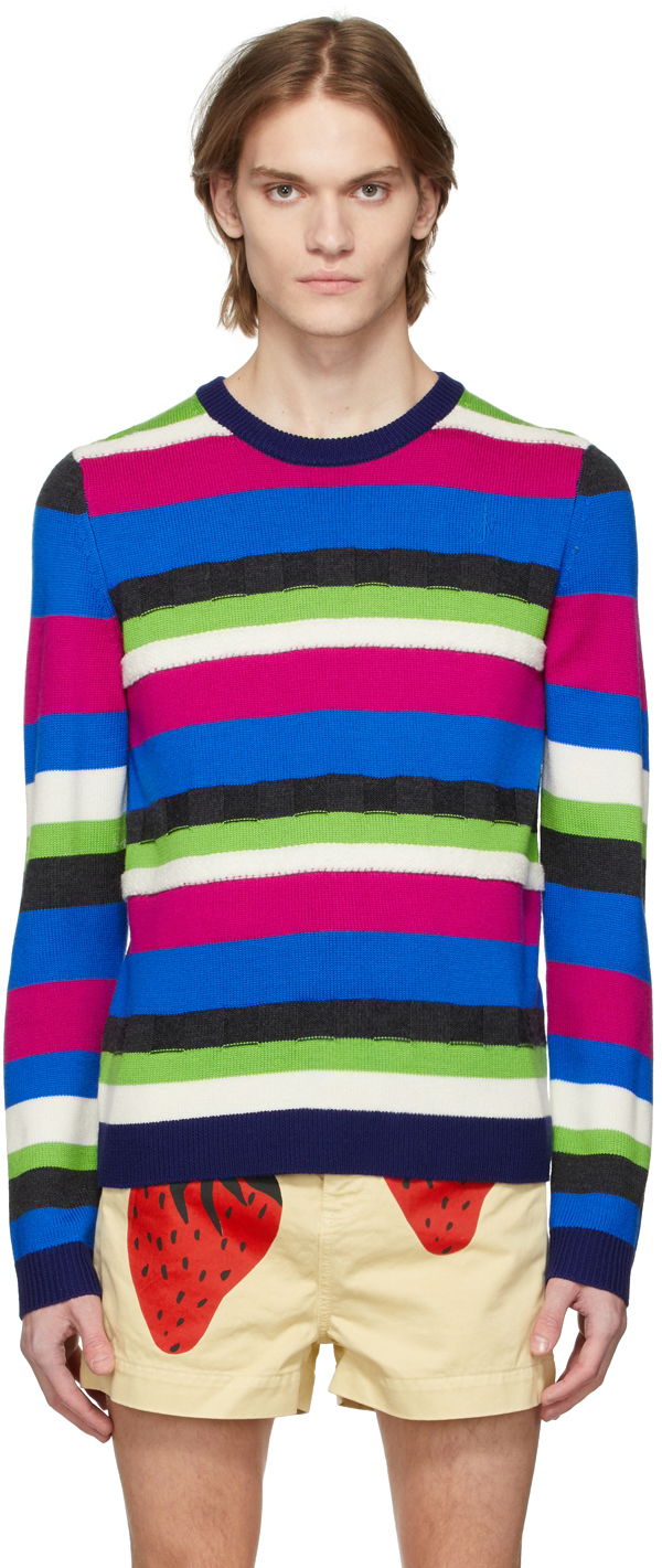 Пуловер JW Anderson Striped Merino Wool Sweater Синьо | KW0550-YN0008, 0