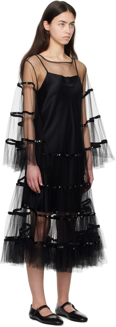 Pокля Bode Bode Swan Midi Dress Черно | WRS25DR030, 1