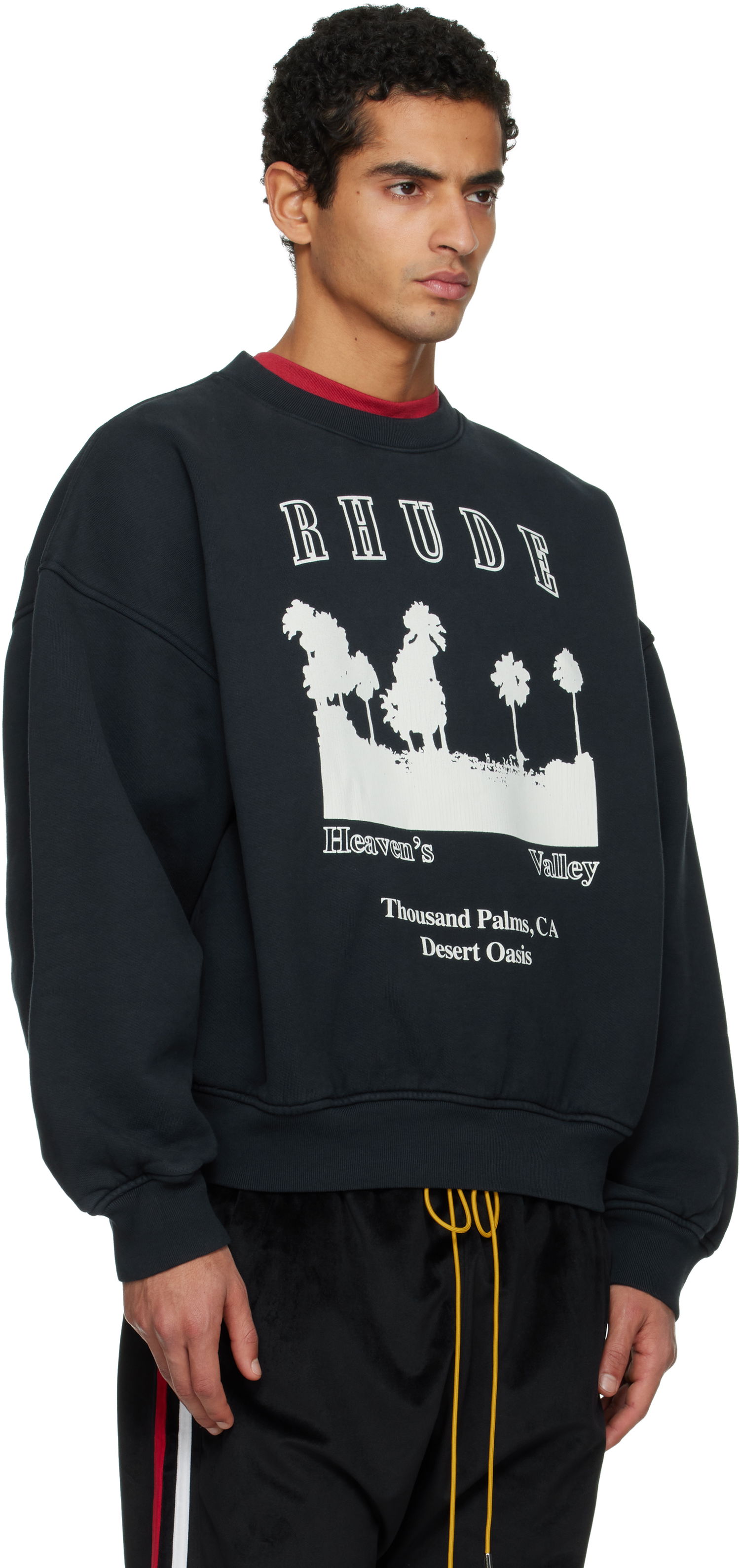 Суитчър Rhude 'Thousand Palms' Heaven's Valley Desert Oasis Crewneck Sweatshirt Тъмно синьо | RHFW25ST05012, 1