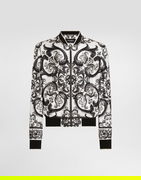 Dolce & Gabbana Majolica-Print Twill Bomber Jacket