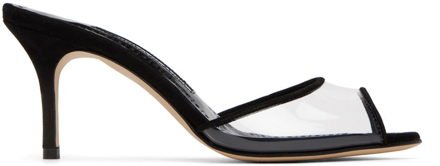 Аксесоари Manolo Blahnik Manolo Blahnik Jadifa PVC Heeled Mules Черно | 422-1418, 0