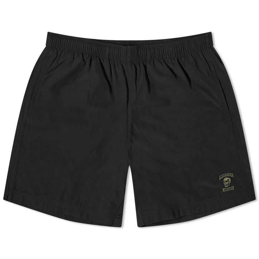 Бански Alexander McQueen Varsity Skull Logo Swim Shorts Черно | 7593294419Q-1066