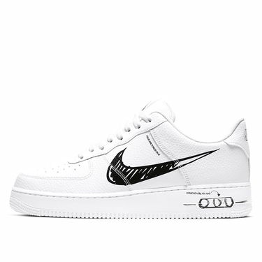 Кецове и обувки Nike Air Force 1 Low "Sketch - Black" Бяло | CW7581-101, 1