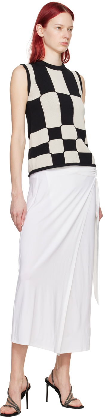 Пола Max Mara Beato Midi Wrap Skirt with Ring Detail Бяло | 2416691069600, 3