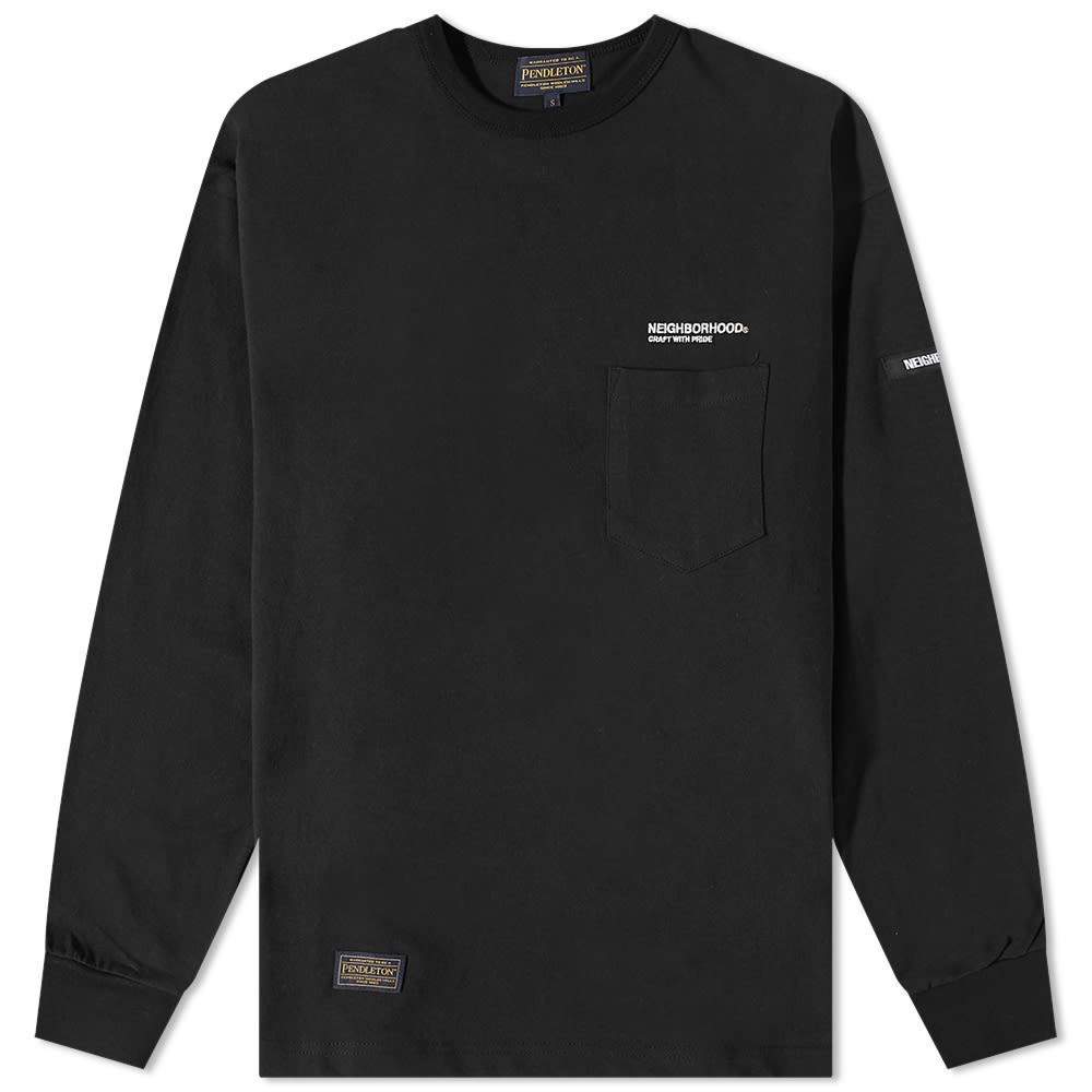 Тениска Neighborhood Neighborhood X Pendleton Long Sleeve T-Shirt Черно | 2221508N-CSM01S-BLK, 0