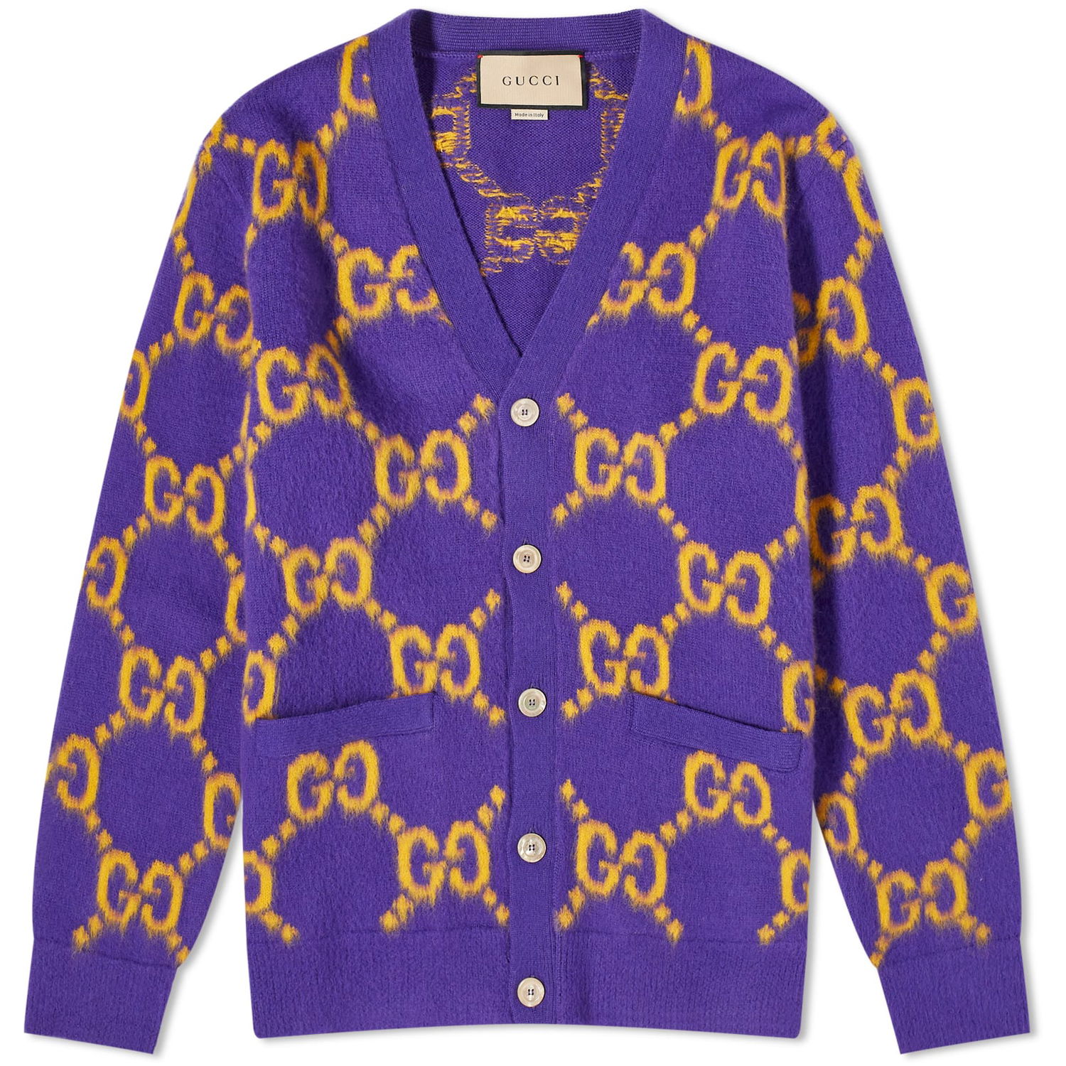 Пуловер Gucci Jumbo GG Knit Cardigan Лилаво | 764738-XKDPB-5673, 0
