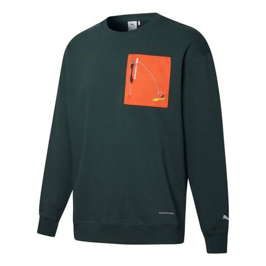 Пуловер Puma Roaringwild Pocket Crew Neck Sweatshirt Зелено | 532596-80